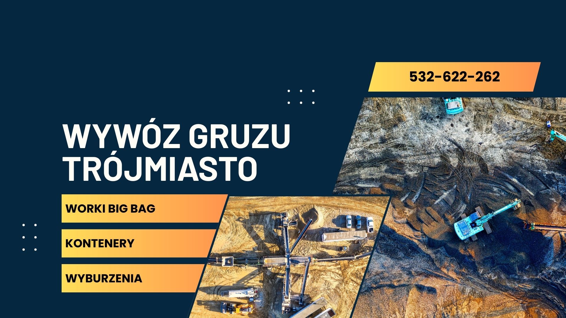 grafika na stronie wywóz gruzu big bag kontenery